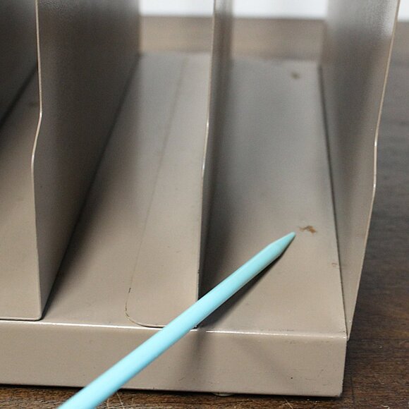 Vintage Metal File Organizer – 5 Slot Industrial Desk Sorter - Picture 7 of 10